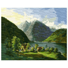 картина за номер. Ідейка 40х50см. "Озерний пейзаж"  КНО2884