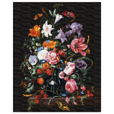 картина за номер. Ідейка 40х50см. "Ваза з квітами та ягодами"  КНО3208