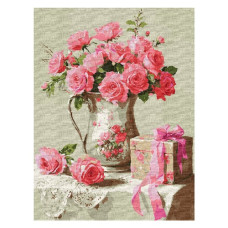 картина за номер. Ідейка 30х40см. "Рожевий подарунок"  КНО3318
