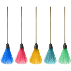 віник круглий пластм. кольоровий с дерев`яним черенком Вінхоз  (5)