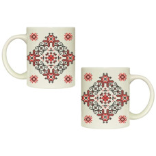 чашка Kvarta 325мл. циліндр "Вишиванка мілкий хрестик" в подар. кор.  3719  (9)
