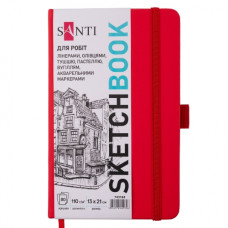 скетчбук Santi для графіки 13х21см., 80арк., тверда обкл. PU, 110гр./м2  743184  (10/40)