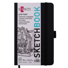 скетчбук Santi для графіки 13х21см., 80арк., тверда обкл. PU, 110гр./м2  743182  (10/40)