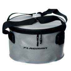 вiдро для прикормки з кришкою Flagman EVA Gray Woven Bucket 30х18см.  FGEVA005