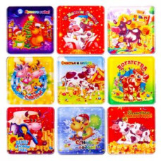 магніт "Рік Білого Бика 2021" квадратний 3,8х3,8см.  13-30/S-60/108725