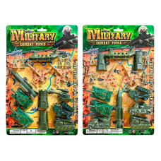 набір з транспортом військовий літак, лодка, танк, пушка, солдат на бліст. 21х38х4см.  61601-5 (192)