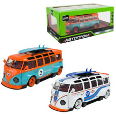машинка Автопром мет. Volkswagen t1 bus звук, св.. відч.двері, на бат.в кор. 28х16х13см. АР7751 (12)