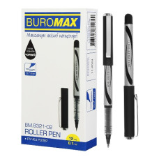 ручка Buromax ролер 0,7мм. чорна  ВМ.8321-02  (12/144/1728)