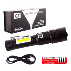 ліхтарик на 1 акум. 18650, Power Bank, магніт, ЗП Type-C, zoom  COB18-TG+COB