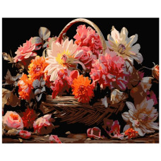 картина за номер. Strateg 40х50см. "Кошик з квітами"  АН1177-19