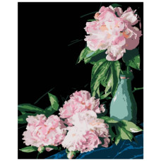 картина за номер. Strateg 40х50см. "Рожеві півонії"  АН1186-18