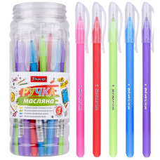 ручка в банці 1 Вересня "Soft Touch" кульк. масл. синя 0,6мм.  411079  (30/600/2400)