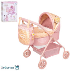 коляска для ляльки класика 38х50х56/60см., сумка, кошик, в кор. 32х45х11см.  86070  (6)