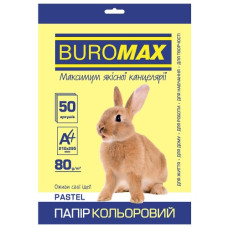 папір оф. кольор. Buromax  А4/80гр./50арк. Pastel жовтий  ВМ.2721250-08  (60)
