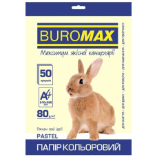 папір оф. кольор. Buromax  А4/80гр./50арк. Pastel кремовий  ВМ.2721250-49  (50)