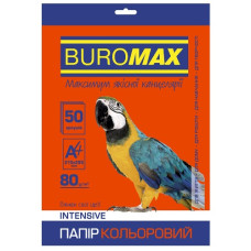папір оф. кольор. Buromax  А4/80гр./50арк. Intensiv червоний  ВМ.2721350-05  (50)