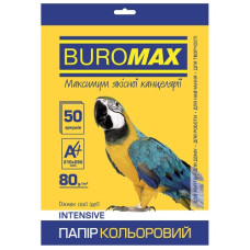 папір оф. кольор. Buromax  А4/80гр./50арк. Intensiv жовтий  ВМ.2721350-08  (50)