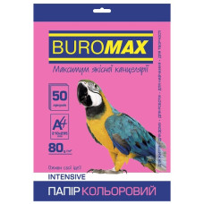 папір оф. кольор. Buromax  А4/80гр./50арк. Intensiv малиновий  ВМ.2721350-29  (50)