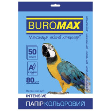 папір оф. кольор. Buromax  А4/80гр./50арк. Intensiv світло-синій  ВМ.2721350-30  (50)