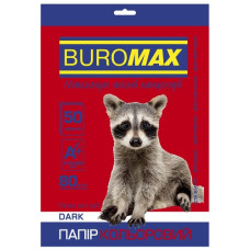 папір оф. кольор. Buromax  А4/80гр./50арк. Dark бордовий  ВМ.2721450-13  (50)