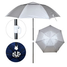 парасолька пляжна d-2,0м. антивітер, срібло, з триножкою, кілочками та мотузкою  МН-2712  (20)