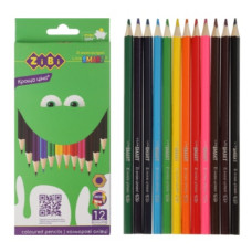 олівці кольор. Zibi Smart Line 12кол. шестигр., карт. уп., заточ.  ZB.2424  (24/240)
