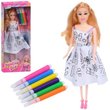 лялька 28см., сукня-розмальовка, фломастери, в кор. 12,5х32х4,5см.  6388-3  (120)