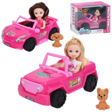 лялька 11см., машинка 15см., собачка, в кор. 15,5х13х10см.  9045-18-19  (72)