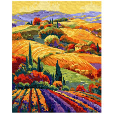 картина за номер. Ідейка 40х50см. "Барвистий краєвид"  КНО6352