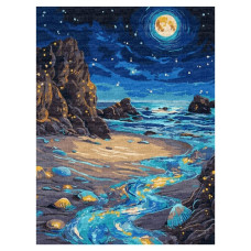картина за номер. Ідейка 30х40см. "Сяючий берег" з фарбами металік  КНО6387