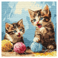 картина за номер. Ідейка 30х30см. "Клубочки"  КНО6721