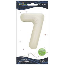 кулька-цифра фольгована Pelican  80см. молочна "7"  830907  (5/20)