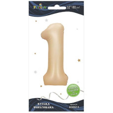 кулька-цифра фольгована Pelican  80см. лате "1"  830911  (5/20)