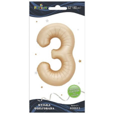 кулька-цифра фольгована Pelican  80см. лате "3"  830913  (5/20)