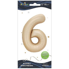 кулька-цифра фольгована Pelican  80см. лате "6"  830916  (5/20)