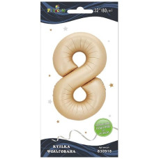 кулька-цифра фольгована Pelican  80см. лате "8"  830918  (5/20)