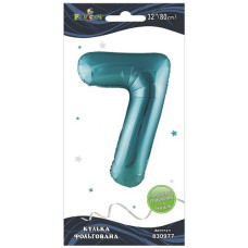 кулька-цифра фольгована Pelican  80см. тіффані "7"  830977  (5/20)