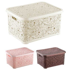 кошик для білизни ажурний з кришкою 28л. 44х33х23см.  324  (10)