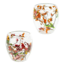 склянка з подвійним дном 250мл. з квітами  250ML-B/118164  (1/100)