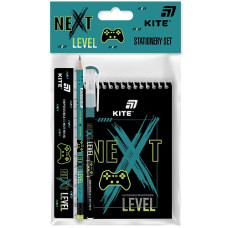 набір канцтоварів Kite Next Level 4 предм. (блокнот, лінійка, олівець, ручка)  К26-S03-2  (1/20)