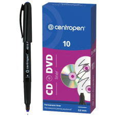 маркер Centropen 4616 для CD/DVD синій  0,6мм. трикутний корпус  (10/200)