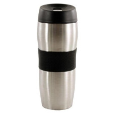 термос Zauberg 0,45л. сріблястий з пласт. чорною кришкою  SL-071-BLACK