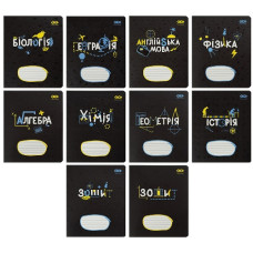 зошит Zibi 36арк. предметний "Black" mix 8 предметів  ZB.1730-99  (10/240)