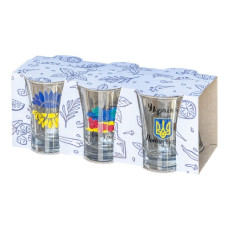 набір чарок Cheerio 6шт. 47мл. крафт. упак., патріотичні