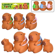 іграшки для купання капібара набір 3-4шт. від 5,5 до 8,5см.,пискавка в кул. 22х18х8см. 569В-1-2 (96)