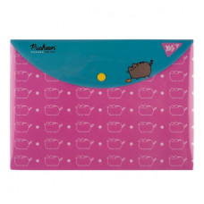 тека YES конверт на кнопці пластиковий В5 "Pusheen"  492226  (10/200/400)