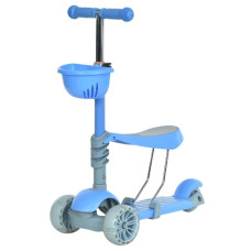 самокат 3в1 мет.+пласт., 3 кол. 120/97мм., кермо 55,5-77,5см., підн. 26-13см.  JR3-183-BL  (6)