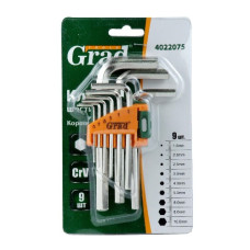 набір ключів шестигранних Сигма 1,5х10мм. 9шт. CrV (коротких) Grad  4022075
