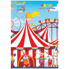 набір кольор. папір + кольор. картон Fresh  А4/7+7арк./по 7кол.  FR-0007-7  (30/120)