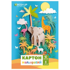 картон кольоровий Fresh  А4/10арк./ 6кол.  FR-0010-6  (40/80)